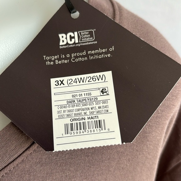 AVA&VIV dark Taupe 3X long sleeve tee, NWT - Picture 2 of 5